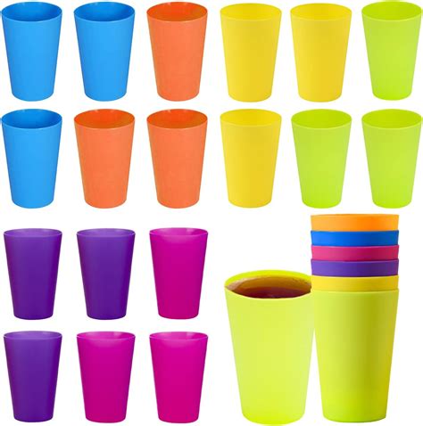 24 Pièces Gobelets Plastiques Réutilisables 250 ml Gobelet Plastique