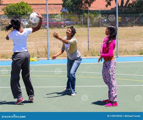 Diverse Children Playing Netball At School Editorial Image Image Of