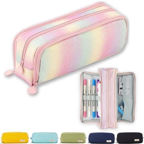 Trousse À Crayons Pour Adolescents Et Filles 3 Compartiments Grande