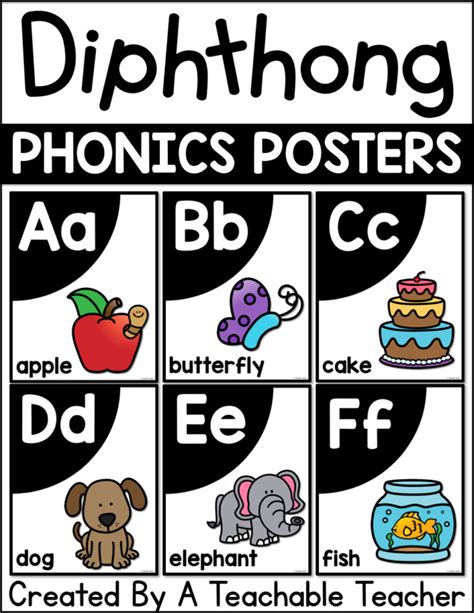 Diphthong Phonics Posters A Teachable Teacher