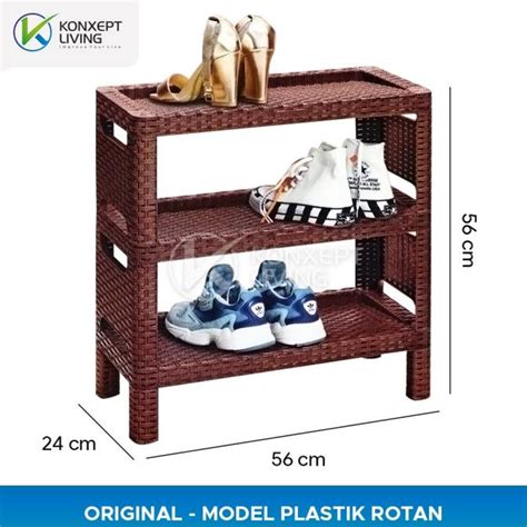 Jual RAK SEPATU PLASTIK MOTIF ROTAN TABITHA ORIGINAL Shopee Indonesia