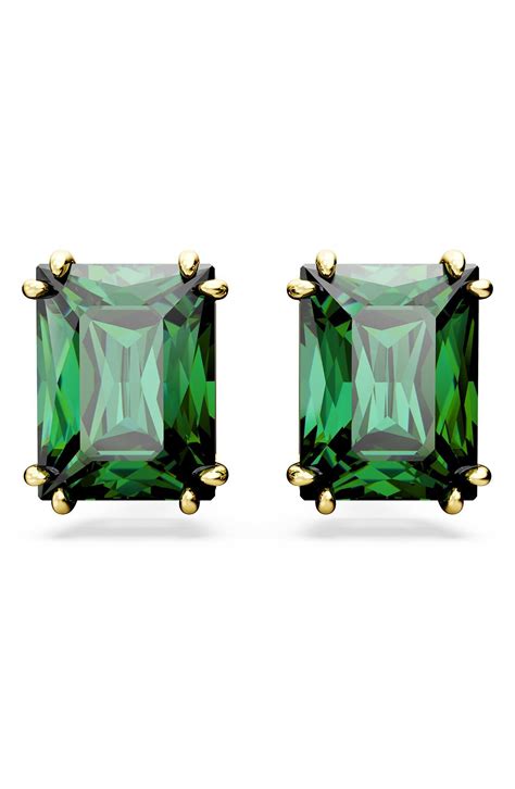 Swarovski Matrix Crystal Stud Earrings In Green Lyst