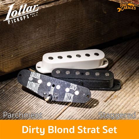 Lollar Pickups Dirty Blonde Strat Set Parchment Cover Staggered Pole