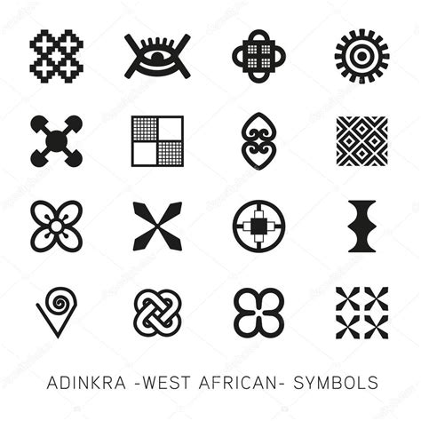 Conjunto De Akan Y Adinkra Oeste Africano Vector De S Mbolos