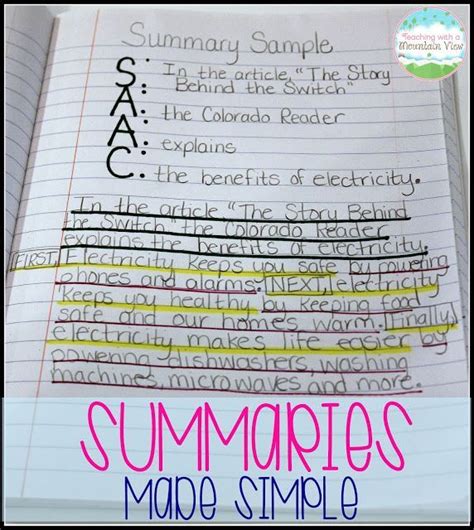 How to Write a Summary