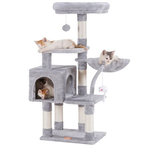 Heybly Cat Tree with Toy, Cat Tower condo for Indoor Cats, Cat House ...