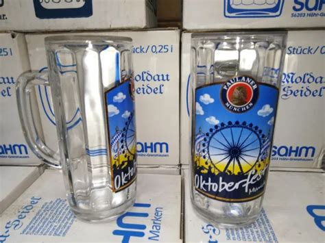 LOT DE 6 verres bière chope mug Paulaner oktoberfest 25cl grande roue