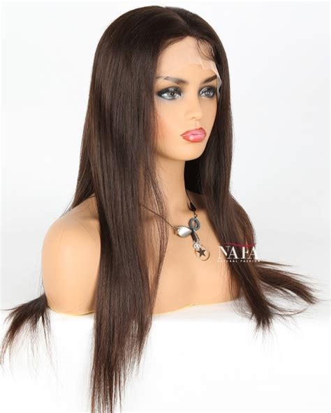 Straight Brown European Human Hair Wigs