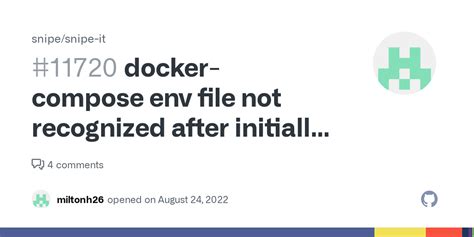 Docker Compose Env File Not Recognized After Initially Working With