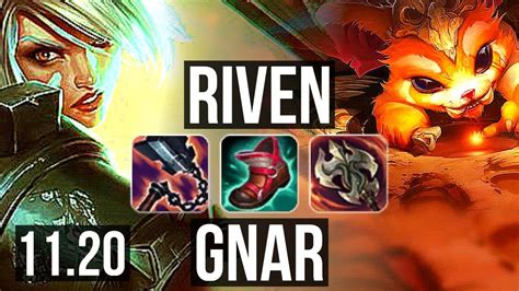 Riven Vs Gnar Top Rank 3 Riven 9 Solo Kills 21m Mastery Tr