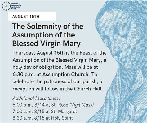 Mass Solemnity Of The Assumption Of The Blessed Virgin Mary