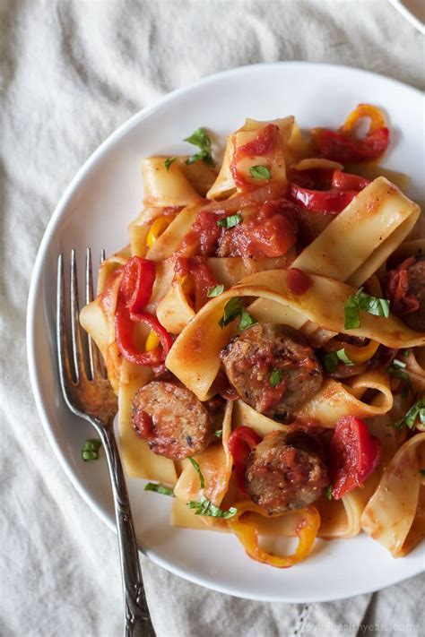 Spicy Sausage Pasta With Tomatoes And Peppers A Quick And Easy Meal Recipe Sausage Recipes