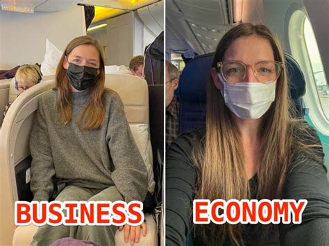 Photos Show Differences Between Flying In Economy And Business Class