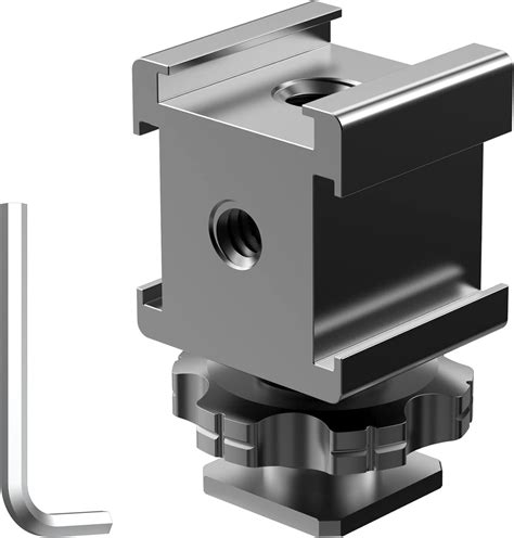 Amazon Camera Cold Shoe Mount Adapter Aluminium Alloy Triple Hot Shoe Extension Bracket