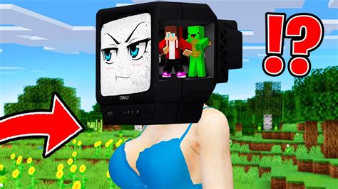 How Mikey And Jj Control Tv Woman Mikey Save Jj In Minecraft Maizen