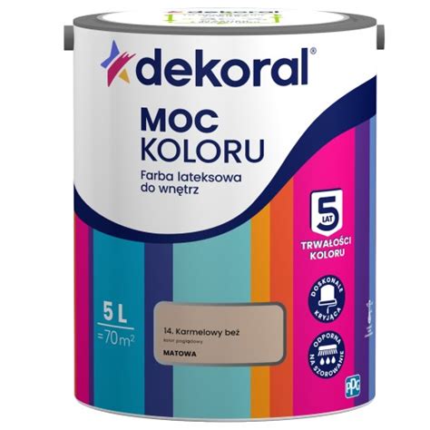 Dekoral MOC KOLORU Farba lateksowa do wnętrz karmelowy beż 5l