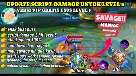 SCRIPT DAMAGE ML ALL HERO 1 HIT AKTIV LEVEL 1 DI SEMUA ANDROID TERBARU