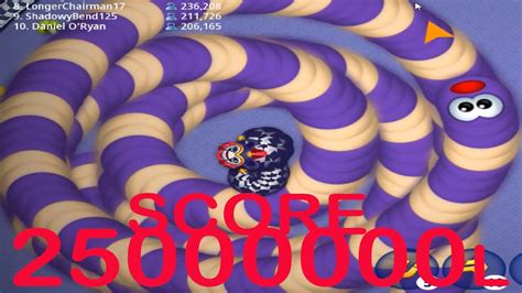 WormsZone Io Biggest Slither Snake 2500000 Score World Record Top 01