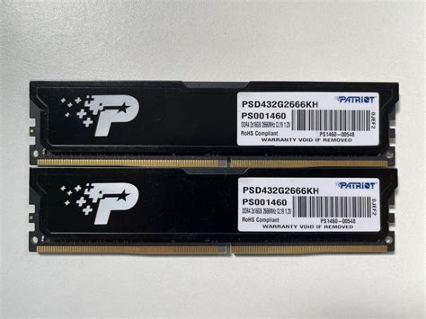 【目立った傷や汚れなし】patriot 16gb Ddr4 2666mhz Cl19 2枚組 1セット 32gb Pc4 デスクトップ用