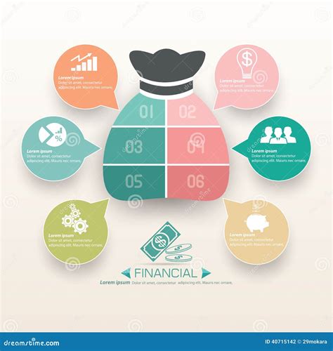 企业财政infographics模板设计 向量例证 插画 包括有 货币 钞票 要素 学校 财务 40715142