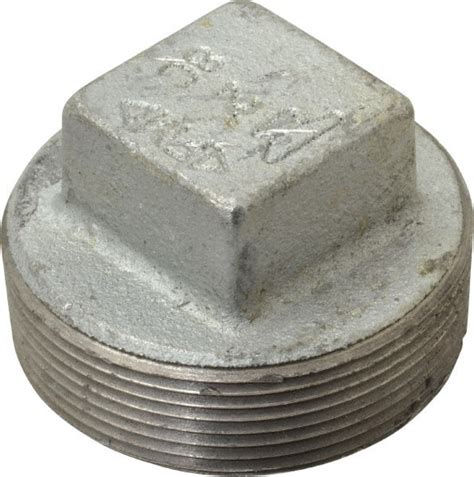 Made In Usa 2 Galvanized Malleable Iron Pipe Square Plug 36995405