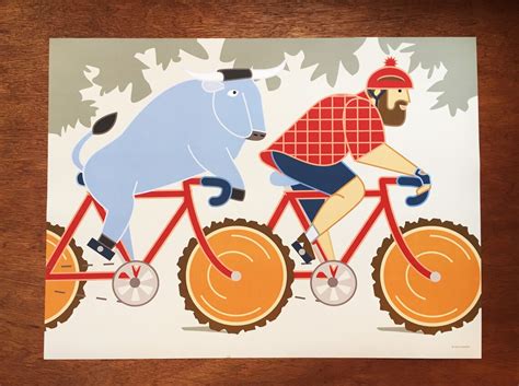 Paul Bunyan And Babe The Blue Ox Ride Bikes X Etsy