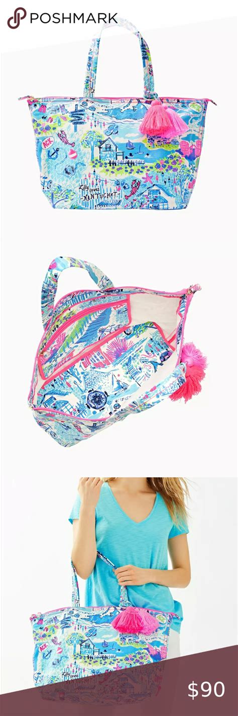 New Lilly Pulitzer Palm Beach Zip Tote Nantucket” Zip Tote Clothes