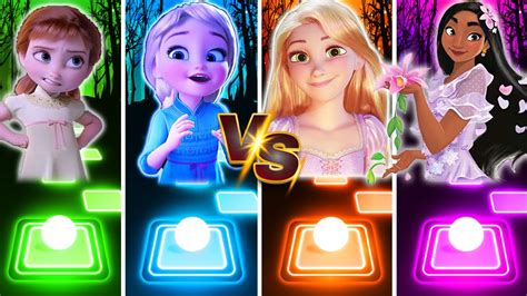 Frozen Baby Anna Elsa Vs Tangled Encanto Isabela Tiles Hop Edm