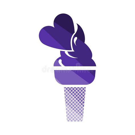 Helado De San Valentín Con Icono De Corazón Ilustración del Vector