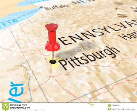 Percevejo No Mapa De Pittsburgh Ilustra O Stock Ilustra O De Renda