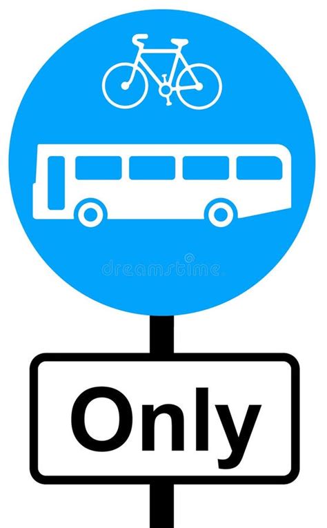 Buses And Cycles Only Traffic Sign Stock Vector Illustration Of