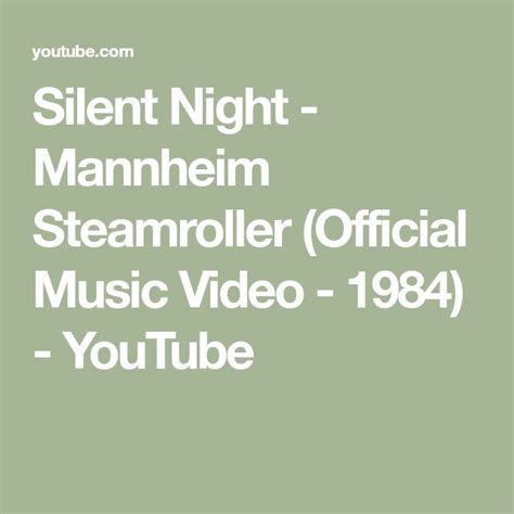 Silent Night - Mannheim Steamroller (Official Music Video - 1984) - YouTube | Music videos ...