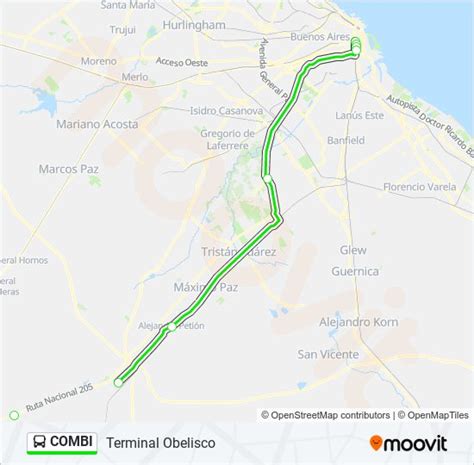 Ruta Combi Horarios Paradas Y Mapas Terminal Obelisco Actualizado