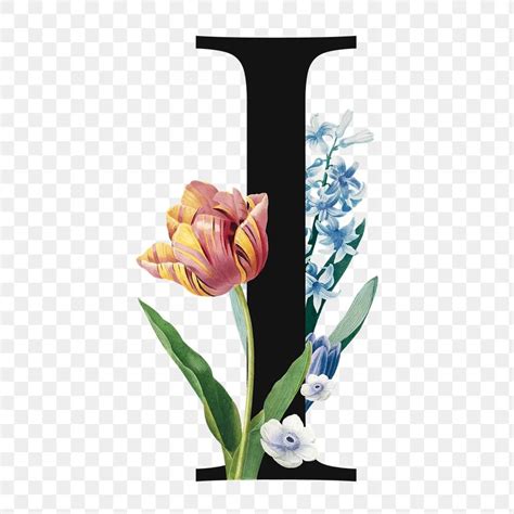 Flower Decorated Capital Letter I Typography Free Image By Rawpixel