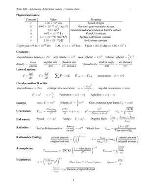 Final Exam 2023 Final Exam Astro 122 2023 Ensure You Write Your