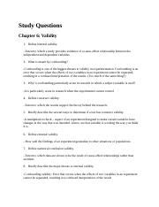 Sutdy Questions Unit Docx Study Questions Chapter Validity