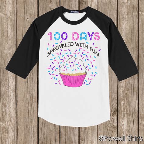 100th Day Of School Raglan T Shirt 100 Sprinkles 100 Days Sprinkled With Fun Celebrate 100