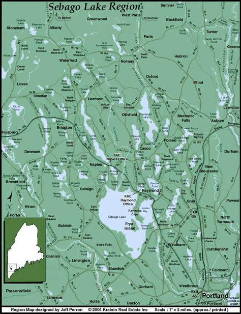 Road Map of Greater Sebago Lake Region | Krainin Real Estate