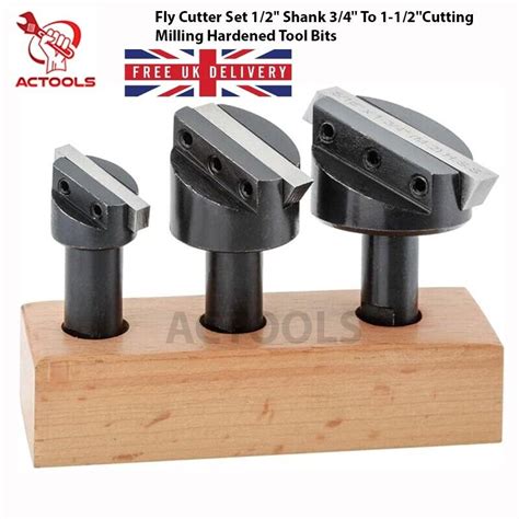 Fly Cutter Set 12 Shank 34 To 1 12cutting Milling Hardened Tool Bits Uk Ebay