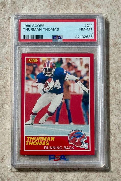 1989 Score 211 Thurman Thomas Buffalo Bills Rc Rookie Psa 8 Etsy