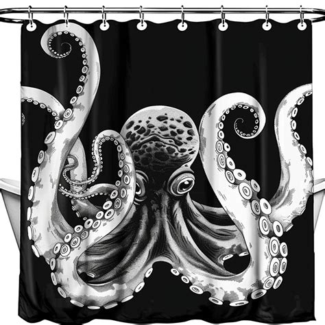 Oceanic Elegance Octopus Inspired Shower Curtain For Coastal Homes