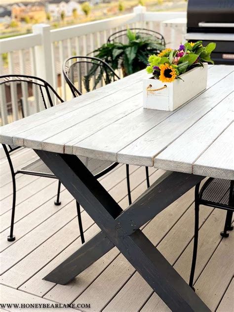 Build Your Own X Leg Outdoor Table Diy Patio Table White Outdoor