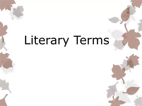 Ppt Literary Terms Powerpoint Presentation Free Download Id2450067