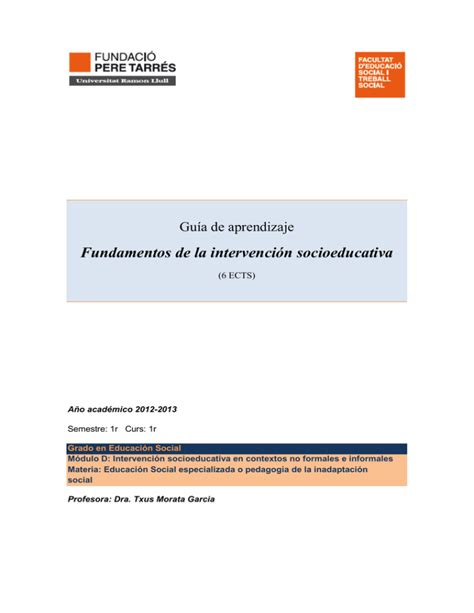 Fundamentos de la intervención socioeducativa