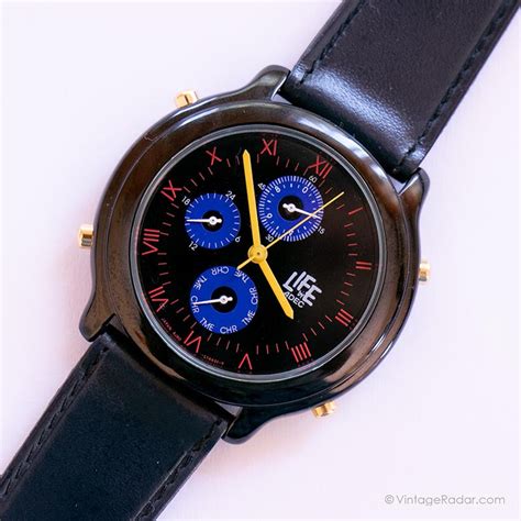 Vintage Black Chrono Life By Adec Watch Citizen Chronograph Watch Vintage Radar