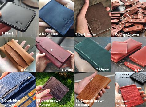 Id Card Wallet Leather Id Card Case Leather Id Card Holder Etsy