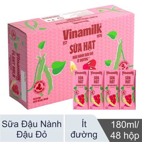 48 hộp sữa đậu nành đậu đỏ 180ml giá tốt tại Bách hoá XANH