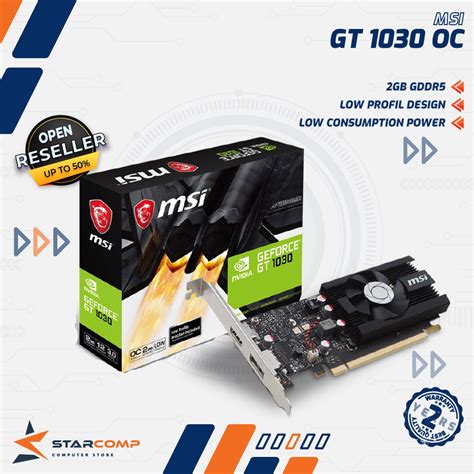 Jual MSI GeForce GT 1030 2GD4 LP OC 2GB GDDR4 Low Profile GT 1030