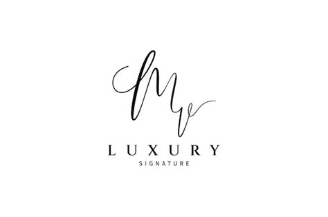 Premium Vector Mv Handwritten Logo Template Initial Signature Vector