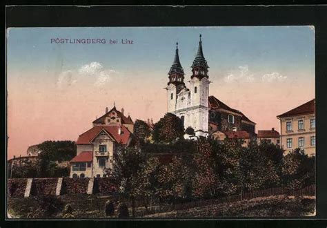 AK LINZ A d Donau unter der Wallfahrtskirche auf dem Pöstlingberg